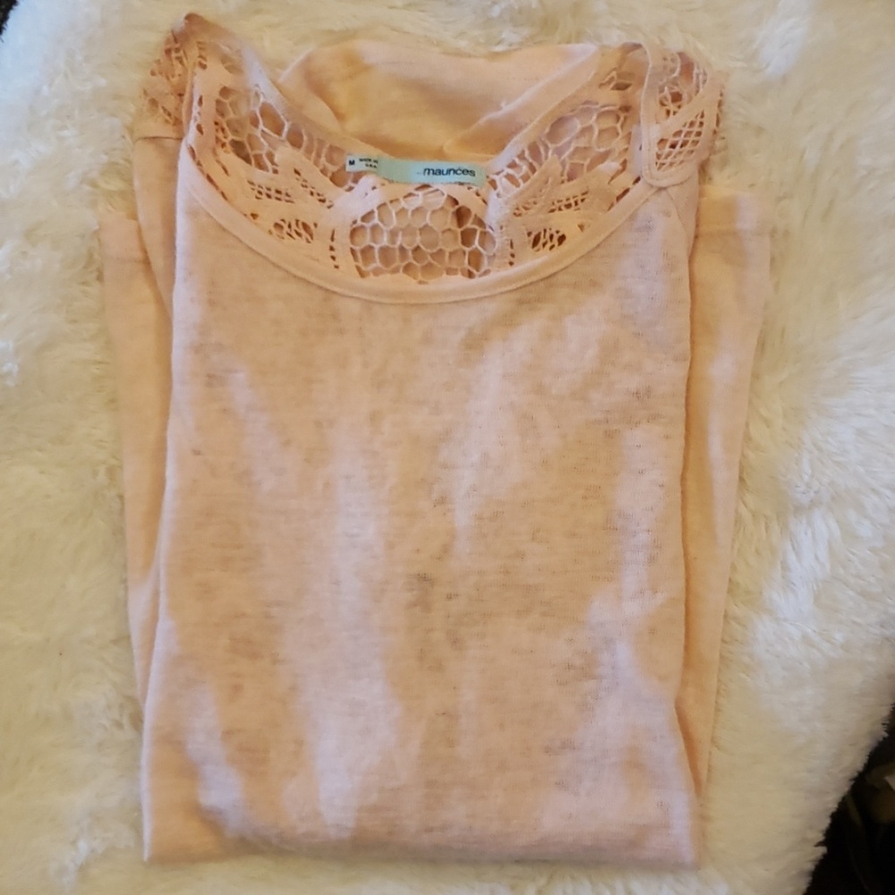 Maurices light pink knit shirt size medium